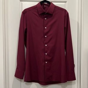 Burgundy Athletic Fit Dress Shirt